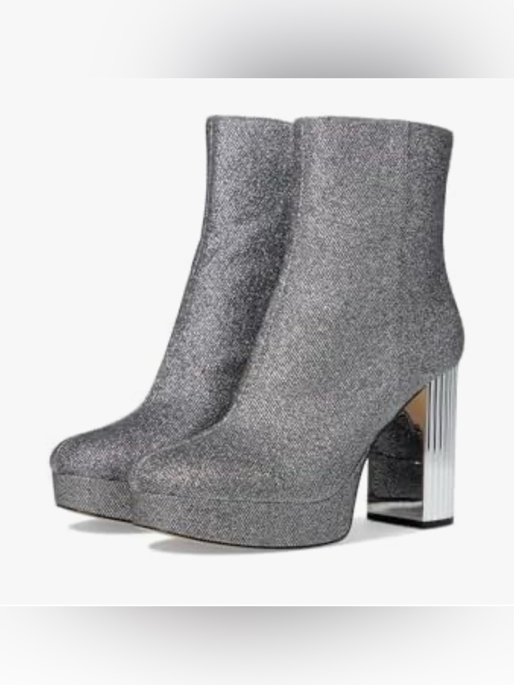 MICHAEL Michael Kors Porter Silver Glitter Platform Ankle Booties